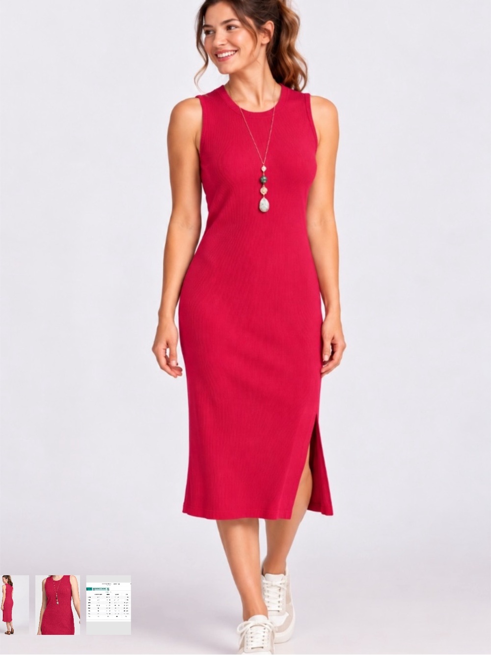 Woolx Iris Ribbed Merino Wool Midi Dress - Red